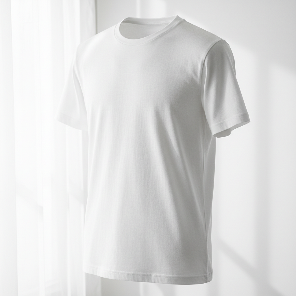 Short sleeve 100% cotton white T-shirt